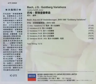 Bach : Goldberg Variations / Andras Schiff, piano