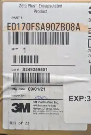 3M E0170FSA90ZB08A Zeta Plus Encapsulated Filter Capsule