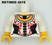 LEGO Minifigure Pirate Girl BAM Torso Red White Corset Necklace Castle Princess