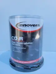 CD-R 100 Pack 700MB, 52x, Printable Disc Surface Innovera