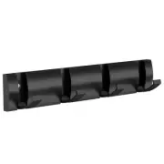 Black Wall Coat Rack with 4 Folding Hooks, Modern Heavy Duty Coat Rack Wall M...
