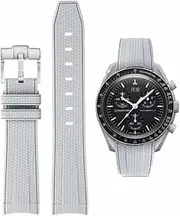[HEYOZURY] Watch Strap for 20 mm Omega x Swatch MoonSwatch Rolex Watch Silicone Men with Stainless Steel Folding Clasp Replacement Strap Original Bracelet Omega x Swatch MoonSwatch Speedmaster