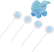 Garneck 5pcs Shower Cake Decorations Cute Stroller Bottle Cake Toppers for Birthday Parties Creative Supplies to Make Unforgettable Celebrations