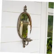 Antique Metal Candle Sconces Candlestick Holder Wall Mounted Distressed with