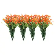 Artificial Flower Heads, Plastic Mini Peony Hydrangea Orange Red Faux 12Pcs