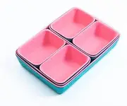 Desk Drawer Organizer, felt Drawer Organizers Foldable Drawer Dividers Separators Storage Container for Makeup, Jewelries, Utensils in Bedroom Dresser, Office and Kitchen(7pcs/Set ) (Hot Pink+Bule)