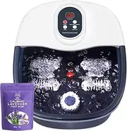 foootcu Foot Spa Bath Massager with Heat Bubbles and Vibration Massage and Jets, Pedicure Foot Spa Tub of 16 OZ Lavender Epsom Salt, Foot Soaker with Temperature Control