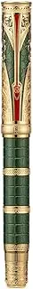 Hongdian D5X Fountain Pen - Green Qin Dynasty Retro Chinese Totem Engraving, Extra Fine Nib, Smooth Writing with Converter and Pen Box Set