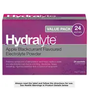 Hydralyte Electrolyte Powder Apple Blackcurrant 24 Sachets