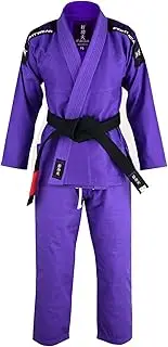 [Playwell] Adults Purple Pro Ladies Elite BJJ GI Uniform, (Comes with Free White Belt)
