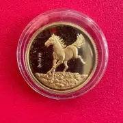 23mm Diameter China Banknote Printing Museum Gold Plated Medal Embossed Collect
