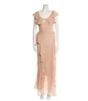 Alice McCall NWT Moon Talking Gown in Nude (Pink) Ruffle Dot Maxi $750 XS