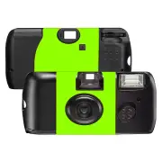 10 Fluorescent Green Label Single Use Disposable Cameras-can be, SL56022-10pk