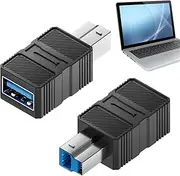 USB to B Adapter, USB to B 3.0 Printer Connector Converter, High-Speed Data Transfer Converter for Computer Laptop Scanner Host Hard Drive