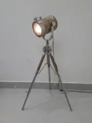 UNIX Searchlight Low Floor Lamp, Nautical Spot Studio Tripod Search Light