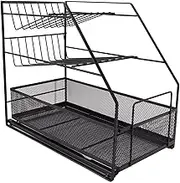 Spice Rack Organizer,15.7x9.1x13.8 Black Iron 3 Tiers Waterproof Spice Rack Seasoning Organizer Shelf for Kitchen
