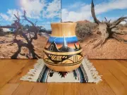 Navajo Hand Made Painted Pottery Story Teller by Lacinda Blackhorse signed LB003