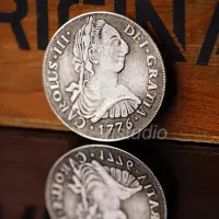在飛比找樂天市場購物網優惠-西班牙卡洛斯三世1776仿古創意銀幣雙柱復古風歐美家居飾品小