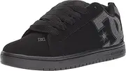 [DC] Men's Court Graffik Casual Low Top Skate Shoe Sneaker, Black/Heather Grey Se, 15