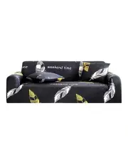 [SOGA] High Stretch Feather Print Sofa Cover Couch Lounge Protector Slipcovers 4-Seater in Multi
