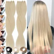 Tape In Russian Remy Human Hair Extensions Invisible Skin Weft Full Head Thick