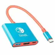 Portable Switch TV Adapter Support 4K/60HZ TV Dock Mode Compatible Steam Deck Switch OLED with HDMI2.0 USB3.0 Port USB C-Blue