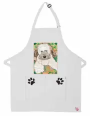 Wheaten Terrier Two Pocket Bib Apron by Mary Badenhop