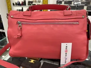 ㊣東區正精品㊣Proenza Schouler PS1 C1 粉色全皮金釦釦式翻蓋斜背包兩用包中款 RZ3980