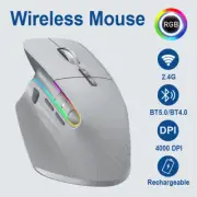 Wireless Mouse Bluetooth 5.0 & 3.0 Mouse 2.4G Wireless Portable Optical Mouse