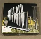 Baccarat Damishiro Japanese Steel Knife Set w/Block & Chopping Board