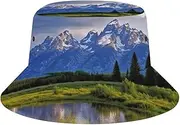 [GHBNK] Unisex Foldable Sun Protection Bucket Hat - Wide Brim Outdoor Visual Illusion Bucket Cap for Camping Travel