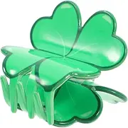 [FOYTOKI] Patrick's Day Hair Clip Irish Festival Decor Acrylic Shamrock Hair Accessory for Women