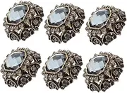 [WOFASHPURET] High-end Retro Buttons Set 6pcs Metal Rhinestone Clothing Buttons for Diy Clothing Accessories