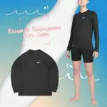 【NIKE 耐吉】防曬衣 ESSENTIAL HYDROGUARD SWIM SHIRT 女款 黑 長袖 抗UV 快乾(NESSA386-001)