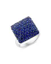 Bloomingdale's Fine Collection Blue Sapphire Pave Statement Ring in 14K White Gold