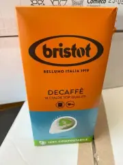 BRISTOT DECAF ESPRESSO COFFEE PODS E.S.E. SYSTEM 18 PIECES