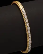Meshmerise 18K Over Silver 0.20 ct. tw. Diamond Bangle Bracelet