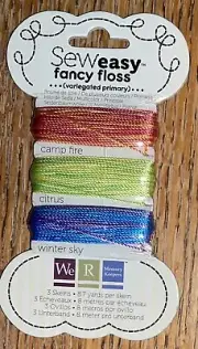 We R Memory Keepers Paper Piercing Sew Easy FANCY FLOSS Variegated PRIMARY 26yds