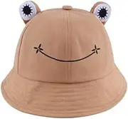 [ZRDSZWZ] Reliable Sun Hat Foldable Cotton Frog Bucket Hat Summer Sunscreen Fisherman Cap Hunting Sun hat Women (Color : 6EE704353 R) (Color : 6ee704353 Kh)