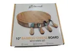 10" Bamboo Cheese Board with Knife Set NEW Bamboo Cheese Board and Knife