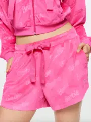 NEW PETER ALEXANDER BARBIE PINK VELOUR PJ SHORTS 3+ 24-26 RRP$69.95