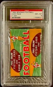 1954 Bowman Football Wax Pack Unopened Sealed Pack PSA 8