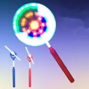 Swivel Fan Wand Sensory Toy Rainbow Windmill Unicorn Light Flashing Child