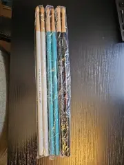 Hot Sticks Solid Hickory 7A USA 3 Pairs DrumSticks WHITE/BLACK/AQUA