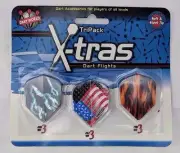 Tri Pack X-tras Dart Flights 9 Flights Dart World Flame Flag Ligthening