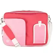 Pink Nylon Messenger Bag Laptop Case For 13" Microsoft Surface X / Surface Pro 9