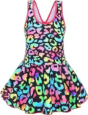 [Akokvlar] Girl One Piece Swimsuit with Skirt Bathing Suit Swimwear 3-16Y