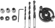 Dowel Jig Kit, 3 Hole Self Centering Dowel Drill Guide, Woodworking Straight Hole Punch Locator Hand Tools with Drill Bit and Hex Wrench