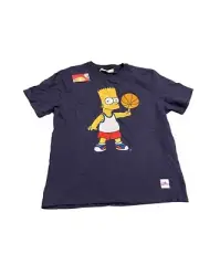 Bart Simpson Spinning Basket Ball Felted Patch T-shirt NWT