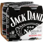 [Jack Daniels] Jack Daniels Double Jack & No Sugar Cans 375mL